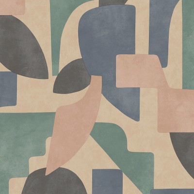 Papel pintado FORMAS GEOMÉTRICAS TAUPE AQUA Papel pintado FORMAS GEOMÉTRICAS TAUPE AQUA