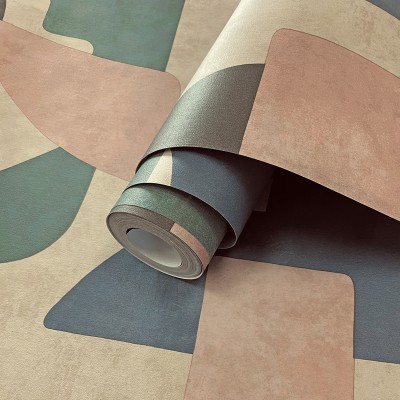 Papel de parede FORMAS GEOMÉTRICAS TAUPE AQUA