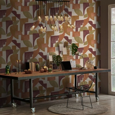 Papel pintado FORMAS GEOMÉTRICAS NARANJA 2