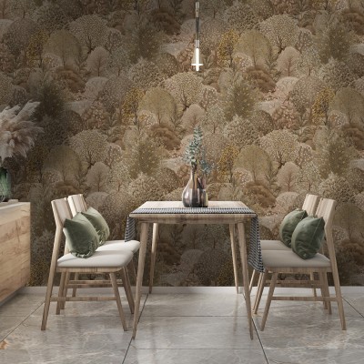 Paper pintat ARBORETUM MARRÓ BEIGE 2