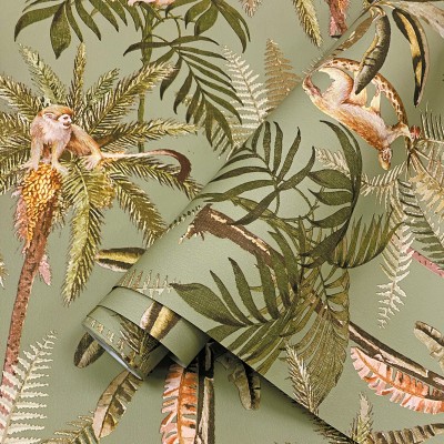 Papel pintado MONOS VERDE Papel pintado MONOS VERDE