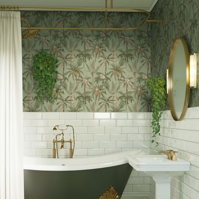 Papel pintado MONOS VERDE 2