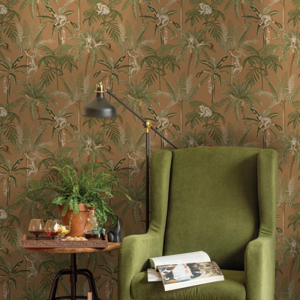 Papel pintado MONOS MARRÓN