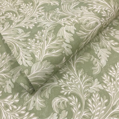 Papel de parede FOLHAS ELEGANTES VERDES Papel de parede FOLHAS ELEGANTES VERDES