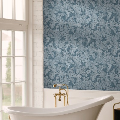 Papel de parede FOLHAS ELEGANTES AZUIS Papel de parede FOLHAS ELEGANTES AZUIS