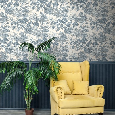 Papel pintado JAPONÉS GRULLA AZUL