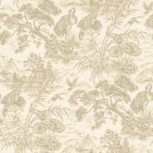 Papel pintado JAPONÉS GRULLA BEIGE
