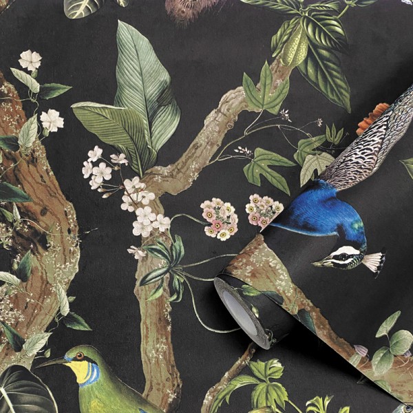 Papel de parede PAVÃO CHARCOAL