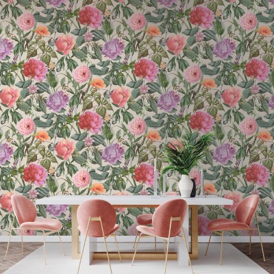 Paper pintat BOTÀNIC FLORAL CREMA