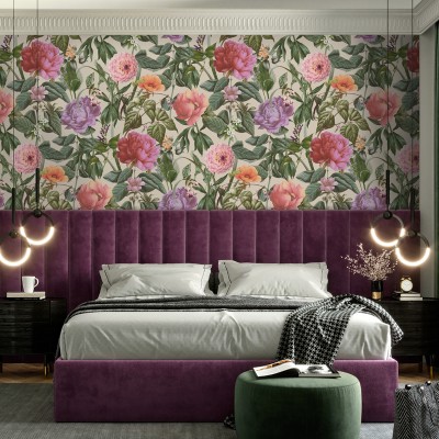 Papel de parede BOTÂNICO FLORAL CREME