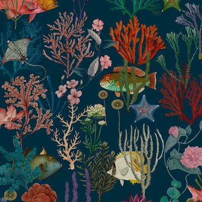 Paper pintat VIDA MARINA BLAU MARÍ Paper pintat VIDA MARINA BLAU MARÍ