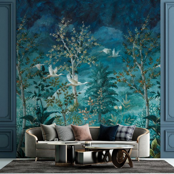Paper pintat MURAL MIDNIGHT CANOPY