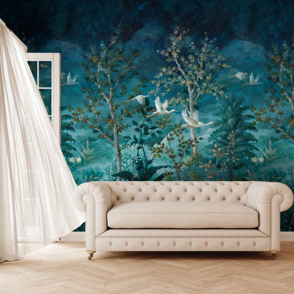 Paper pintat MURAL MIDNIGHT CANOPY