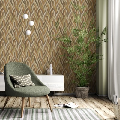 Papel de parede ARABESCO LARANJA E MARROM 2