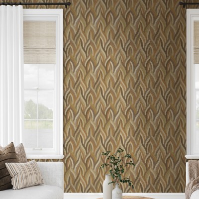 Papel pintado ARABESCO NARANJA Y MARRÓN Papel pintado ARABESCO NARANJA Y MARRÓN