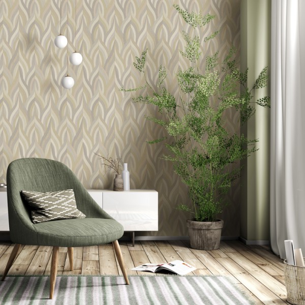 Paper pintat ARABESC BEIGE I GRIS