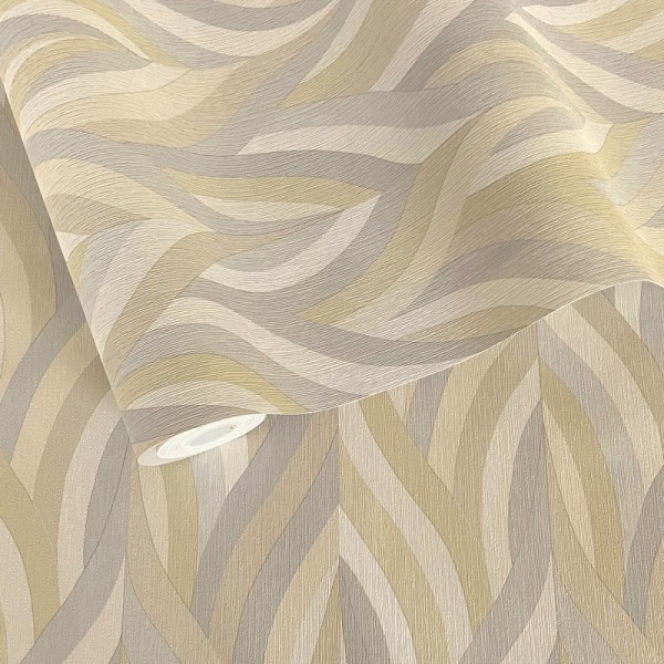 Papel de parede ARABESCO BEGE E CINZA Papel de parede ARABESCO BEGE E CINZA