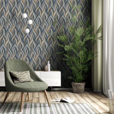 Papel de parede ARABESCO AZUL 2