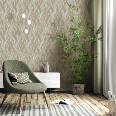 Paper pintat ARABESC VINTAGE ROSA, VERD I BLAU