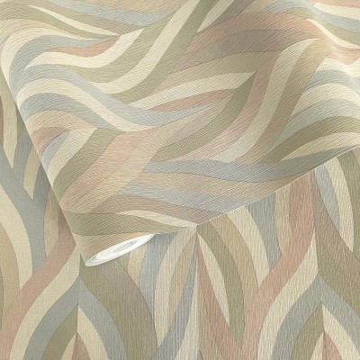 Paper pintat ARABESC VINTAGE ROSA, VERD I BLAU