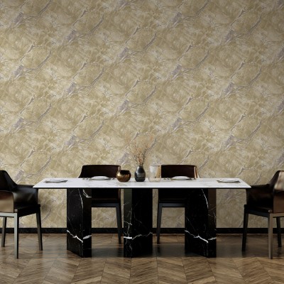 Papel de parede MÁRMORE BEGE E PRATA 2
