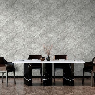 Papel de parede MÁRMORE CINZA E PRATA 2