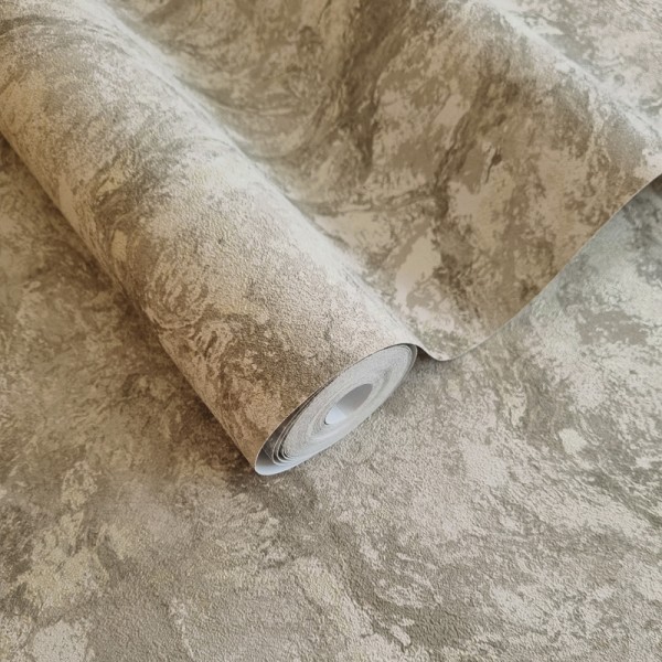 Papel pintado MÁRMOL PIEDRA NATURAL BEIGE TOPO Y PLATEADO