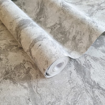 Papel de parede MÁRMORE PEDRA NATURAL CINZA E PRATA