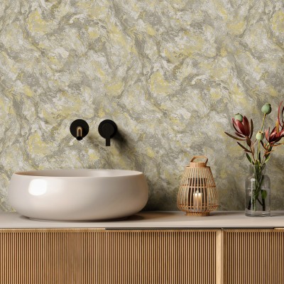 Papel pintado MÁRMOL PIEDRA NATURAL GRIS Y DORADO Papel pintado MÁRMOL PIEDRA NATURAL GRIS Y DORADO