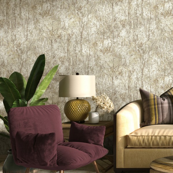 Papel pintado RAMAS ÁRBOLES BEIGE Y GRIS Papel pintado RAMAS ÁRBOLES BEIGE Y GRIS