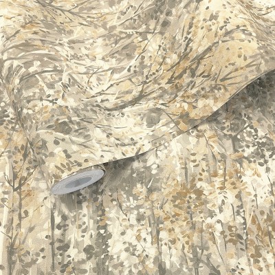 Paper pintat BRANQUES ARBRES GRIS I TARONJA Paper pintat BRANQUES ARBRES GRIS I TARONJA