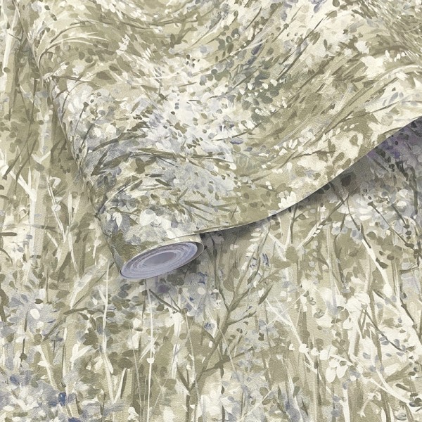 Paper pintat BRANQUES ARBRES BEIGE I BLAU