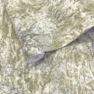 Papel pintado RAMAS ÁRBOLES BEIGE Y AZUL