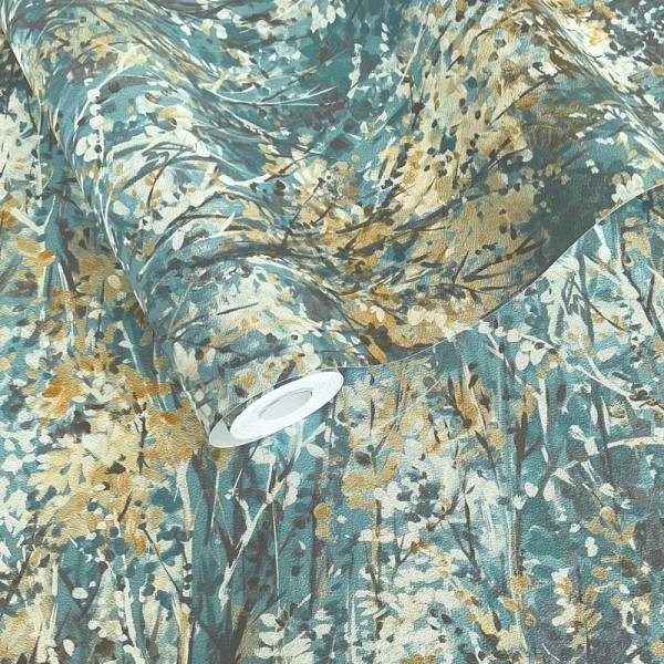 Papel de parede GALHOS ÁRVORES AZUL AQUA