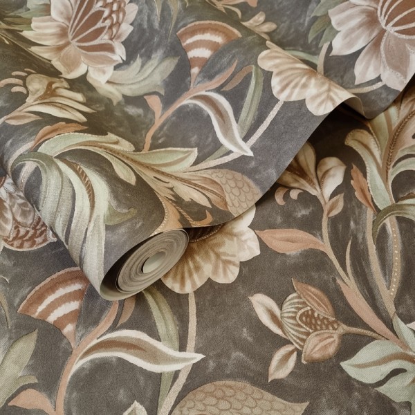 Papel pintado FLORAL CLÁSICO CHARCOAL