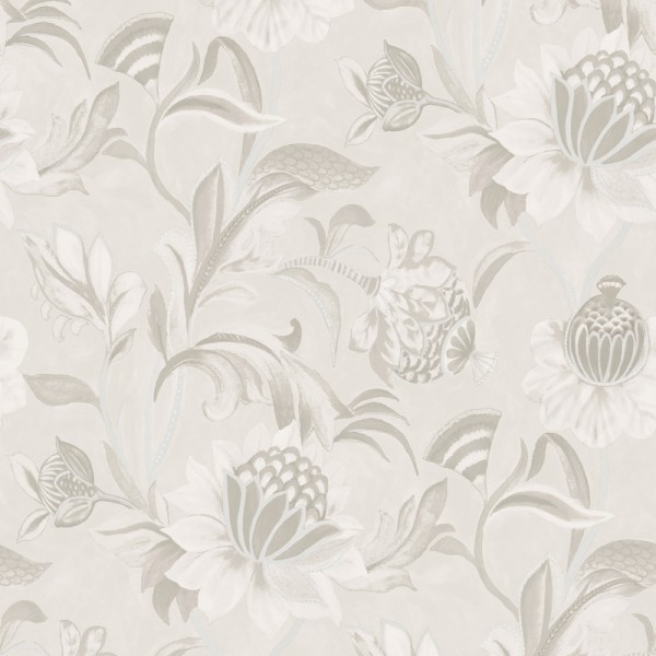 Papel de parede FLORAL CLÁSSICO CINZA