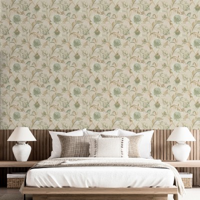 Papel de parede FLORAL CLÁSSICO VERDE