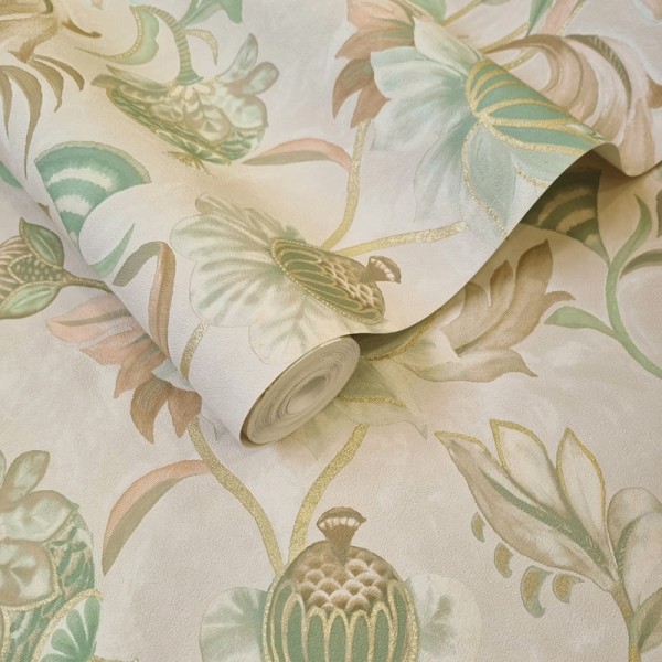 Papel de parede FLORAL CLÁSSICO VERDE