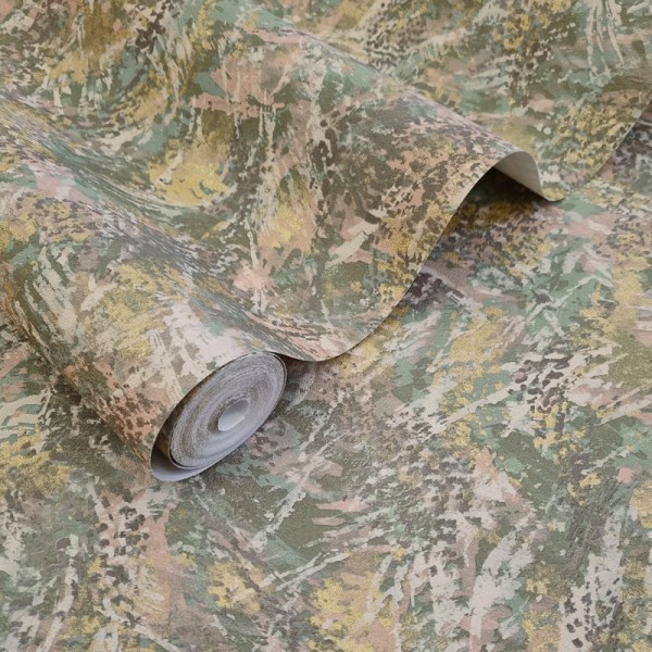 Papel de parede MODERNO ROSA E VERDE