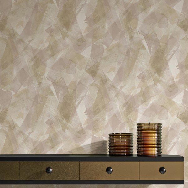 Papel pintado ARTÍSTICO PINCELADAS ROSA DORADO Papel pintado ARTÍSTICO PINCELADAS ROSA DORADO
