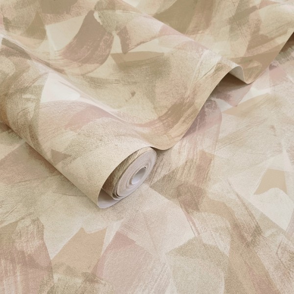 Papel pintado ARTÍSTICO PINCELADAS ROSA DORADO Papel pintado ARTÍSTICO PINCELADAS ROSA DORADO