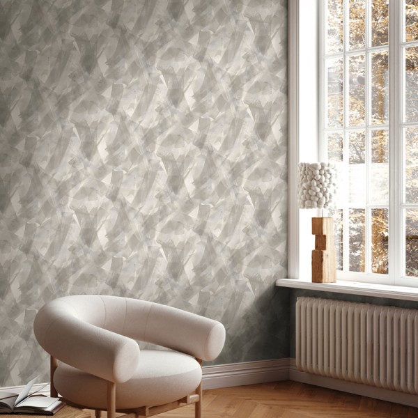 Papel de parede PINCÉIS ARTÍSTICOS CINZA PRATEADO Papel de parede PINCÉIS ARTÍSTICOS CINZA PRATEADO