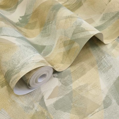 Papel de parede PINCÉIS ARTÍSTICOS VERDE DOURADO Papel de parede PINCÉIS ARTÍSTICOS VERDE DOURADO