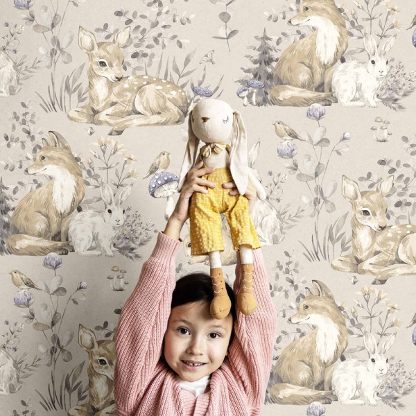 Paper pintat infantil ANIMALS DEL BOSC GRIS