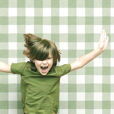 Papel de parede infantil XADREZ VERDES 2