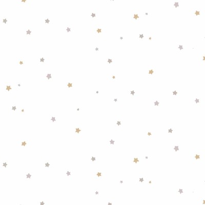 Papel de parede infantil ESTRELAS CINZA E DOURADO