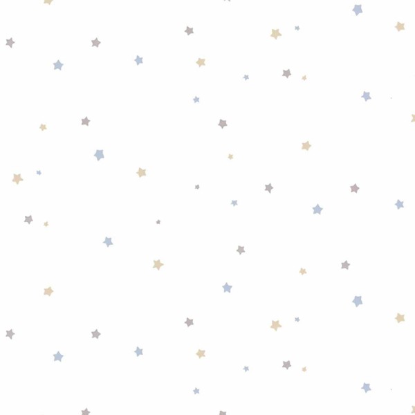 Papel de parede infantil ESTRELAS AZUL, CINZA E DOURADO