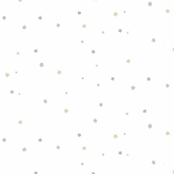Paper pintat infantil ESTRELLES BLAU, GRIS I DAURAT