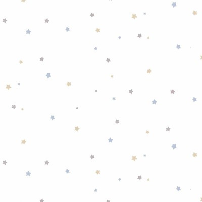 Papel pintado infantil ESTRELLAS AZUL, GRIS Y DORADO