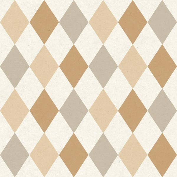 Paper pintat infantil ROMBES GRIS, MARRÓ I DAURAT